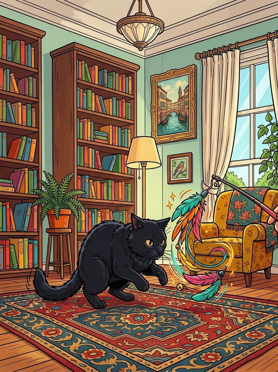 Feather Wand Cat